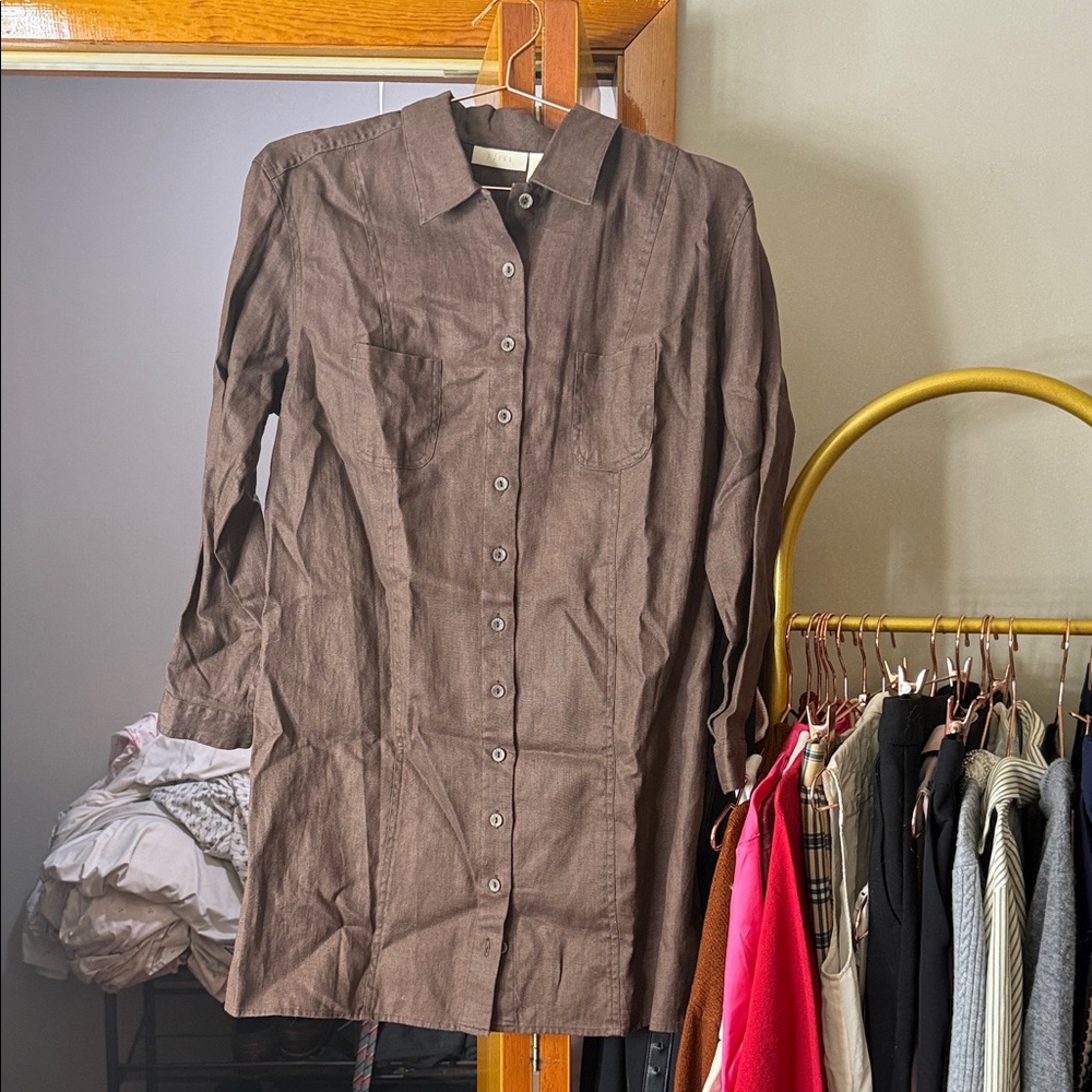 J. Jill Chocolate Brown Shirt Dress